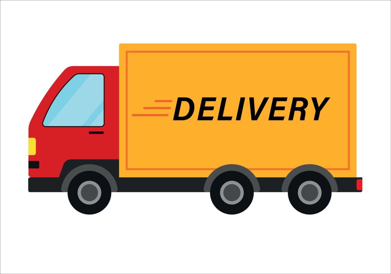 Delivery Truck Icon Clipart in Animated Caartoon Vector Illustration ...