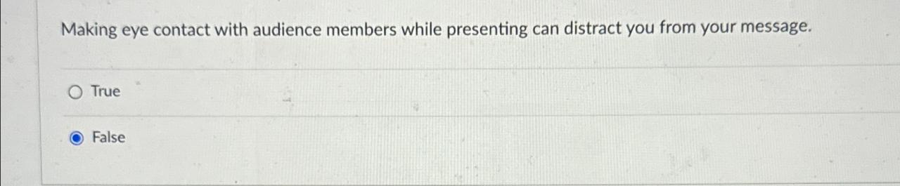 In North America, making eye contact with an audience | Chegg.com